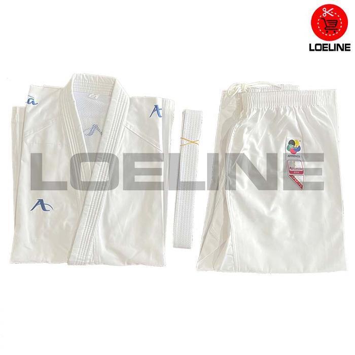 Baju Karate Arawaza Kumite WKF Approved Import Profesional Anak Dewasa - 140, Bordir Merah