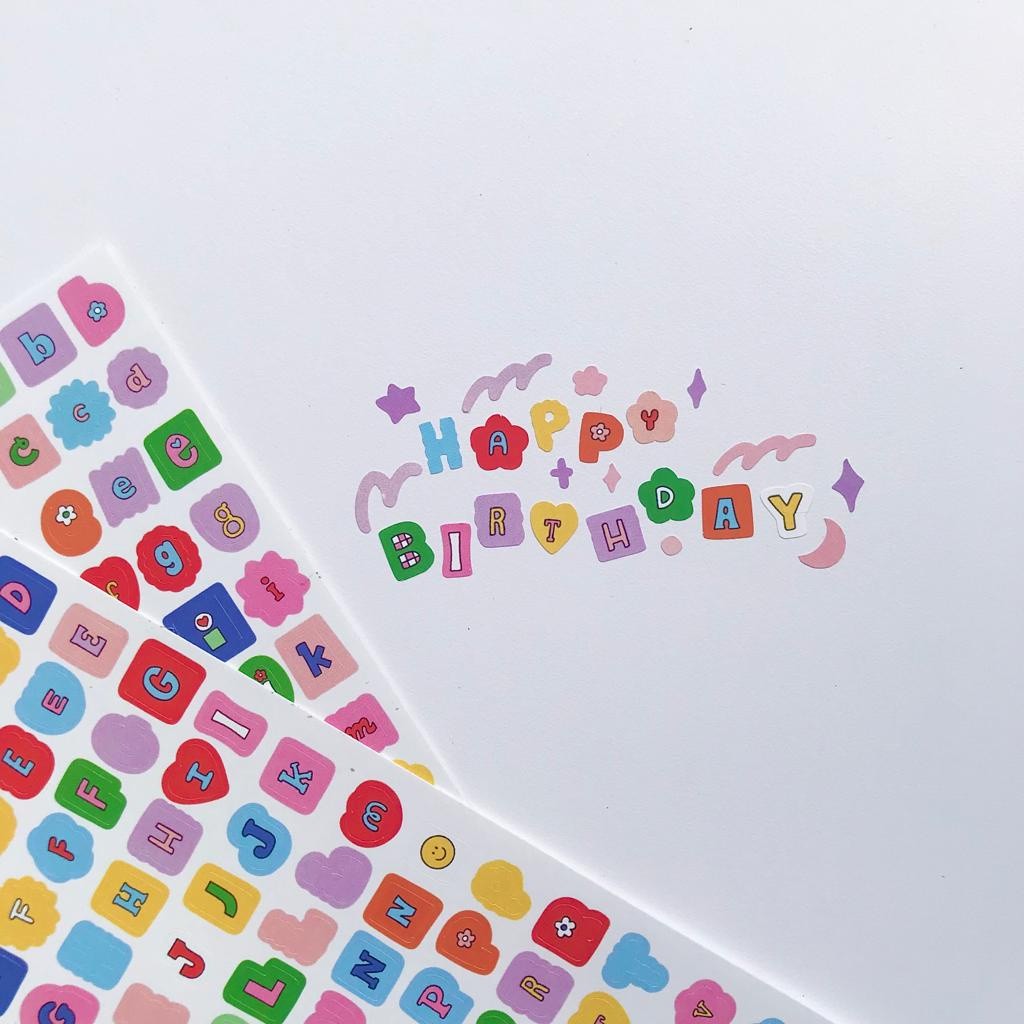 sticker/ shape letter sticker/ stiker jurnal/ deco sticker