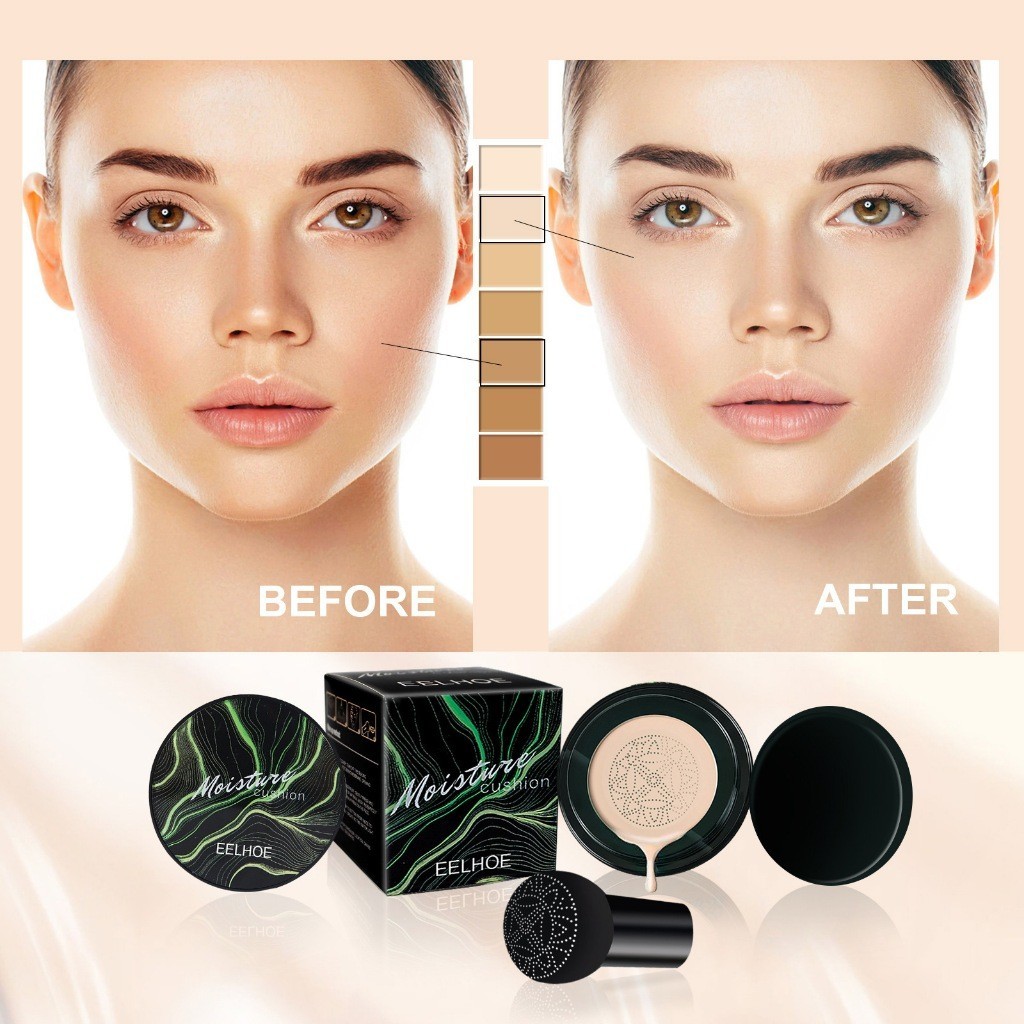 EELHOE Mushroom Head Air Cushion BB Cream Menutupi Cacat Wajah Natural Foundation Mushroom Tahan Air