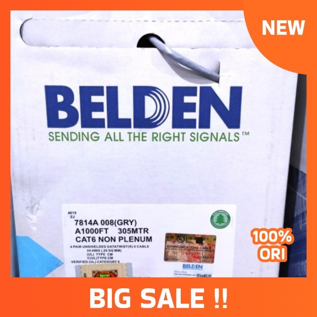 Kabel UTP Cat 6 Belden | Kabel Belden Cat 6 | Kabel LAN 1 Rol