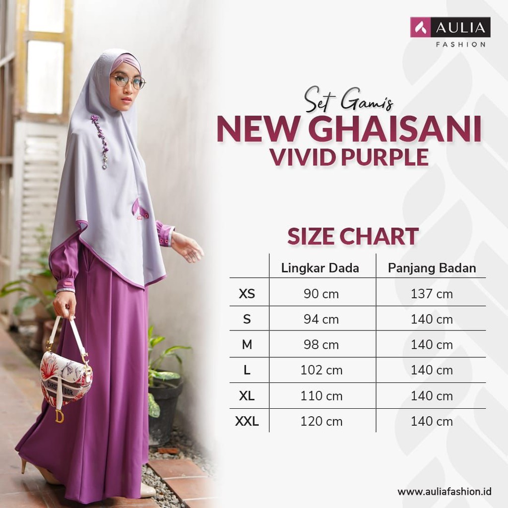 AULIA FASHION NEW GHAISANI VIVID PURPLE AULIA FASHION NEW GHAISANI VIVID PURPLE SET GAMIS