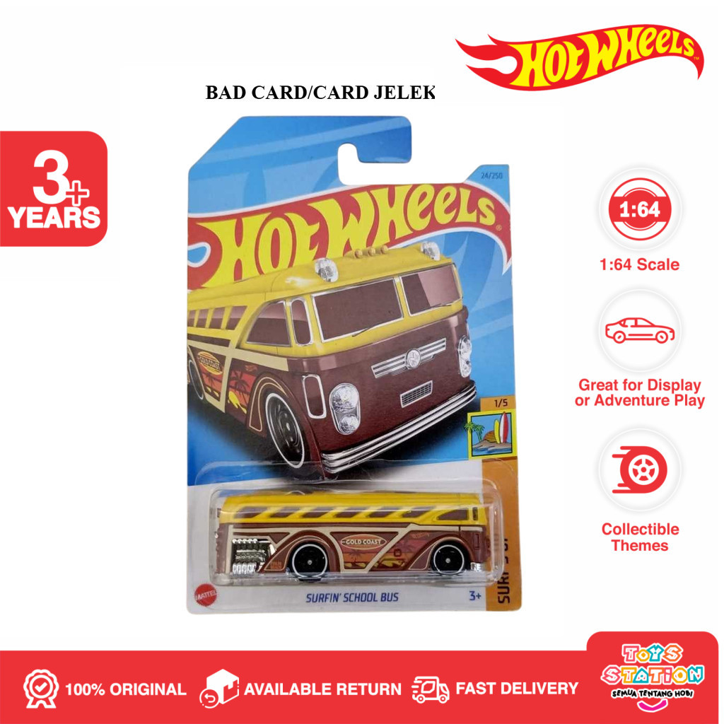 Hot Wheels Surfin School Bus Brown