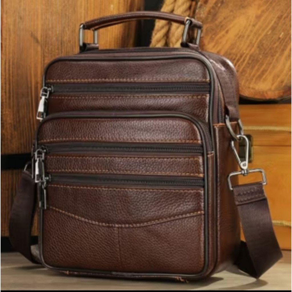 [100% KULIT ASLI ] Tas selempang kulit ASLI jumbo tas selempang pria kulit asli tas selempang pria j
