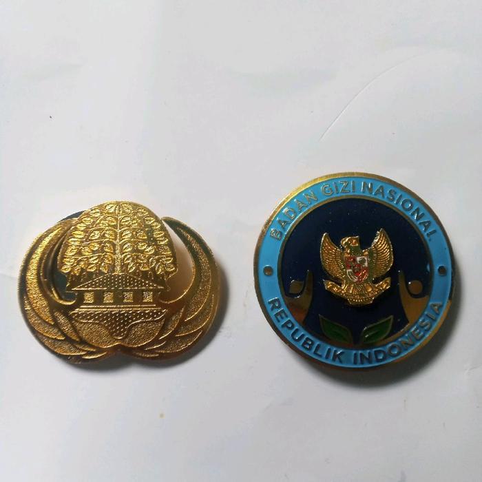 READY Paket Pin BGN Timbul, Pin Korpri Luxseries dan Name Tag Logo BGN Akrilik Resin Pengait Magnet 