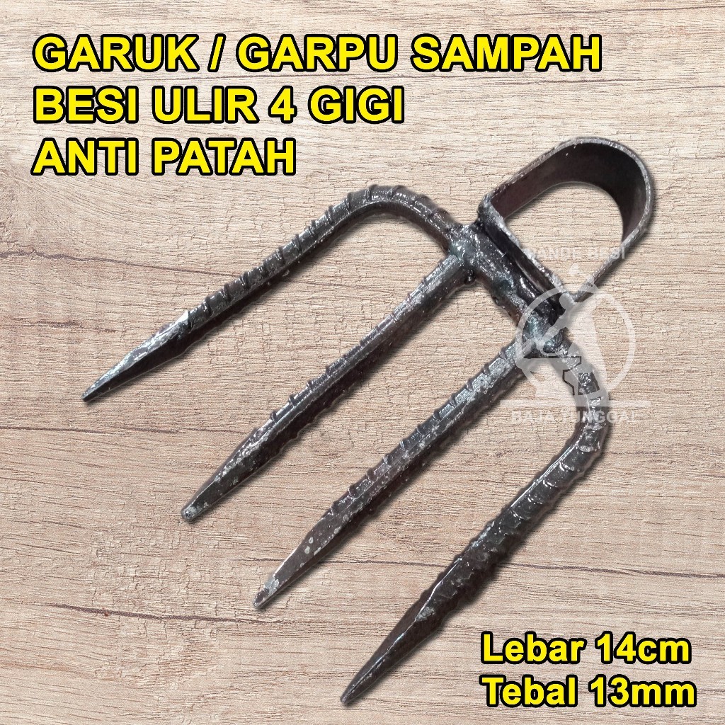 Garuk Sampah Gigi 4 Besi Ulir (Garuk Pacul Garuk Sampah)