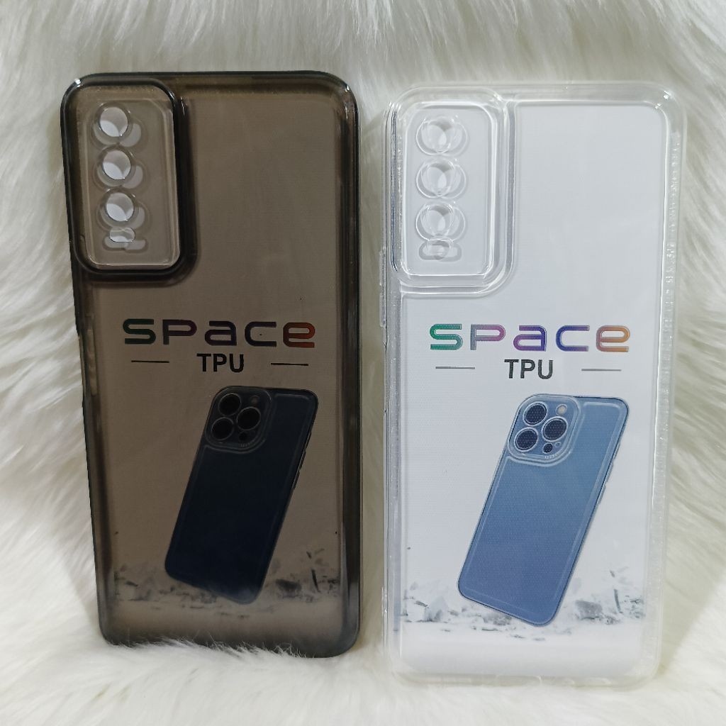 CASE SoftCase Clear Hitam Vivo Y20/Y20i/Y02A/Y20S/Y12S/Y12A Silikon Bening Transparan Pelindung Bela