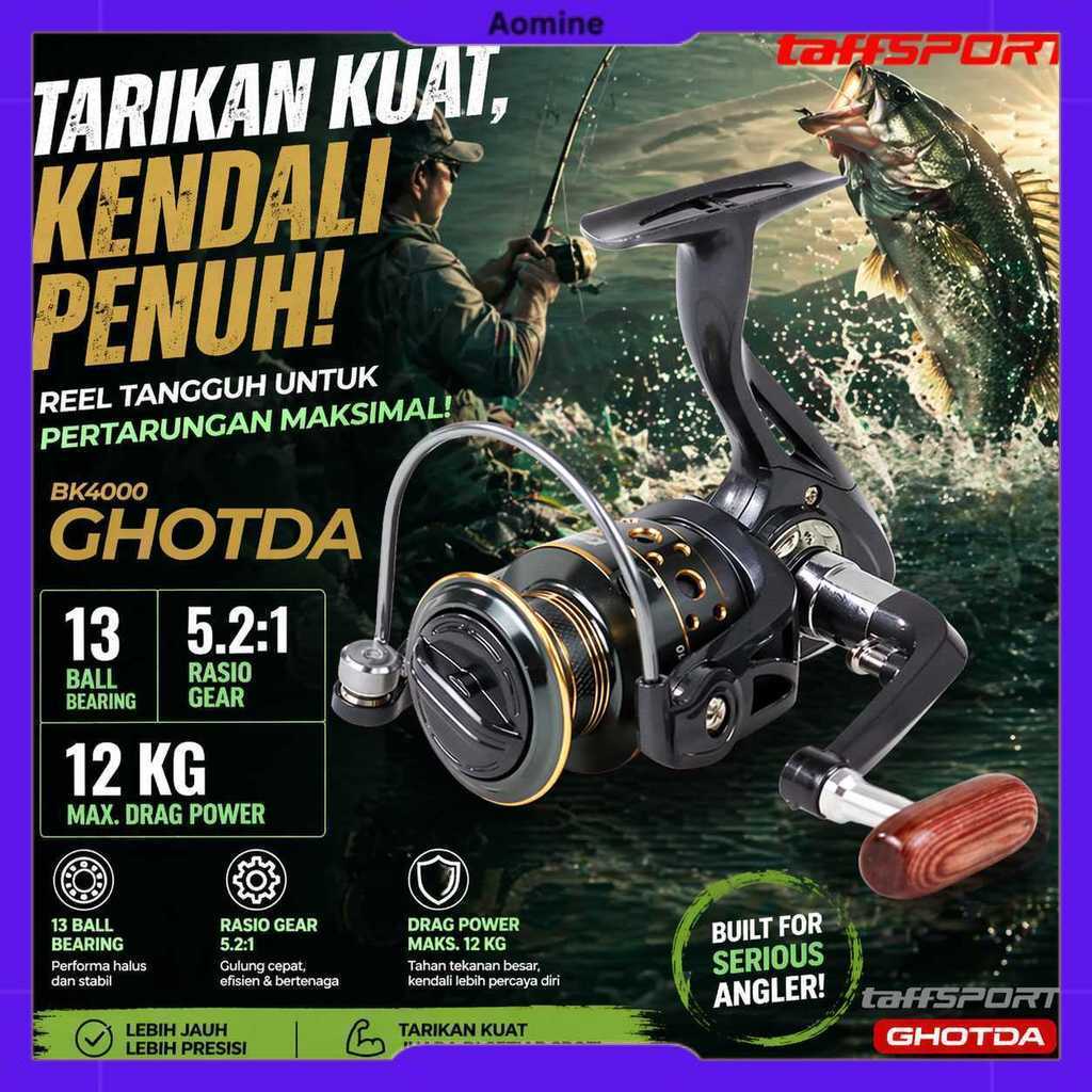Reel Pancing Spinning Fishing Reel 5.2:1 4000 - TaffSPORT GHOTDA BK4000