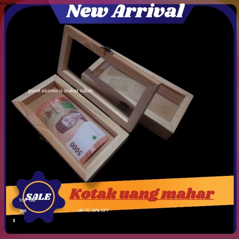 Kotak uang mahar/seserahan,kotak perhiasan/emas/antam bahan kayu jati belanda aksesoris mahar nikah 