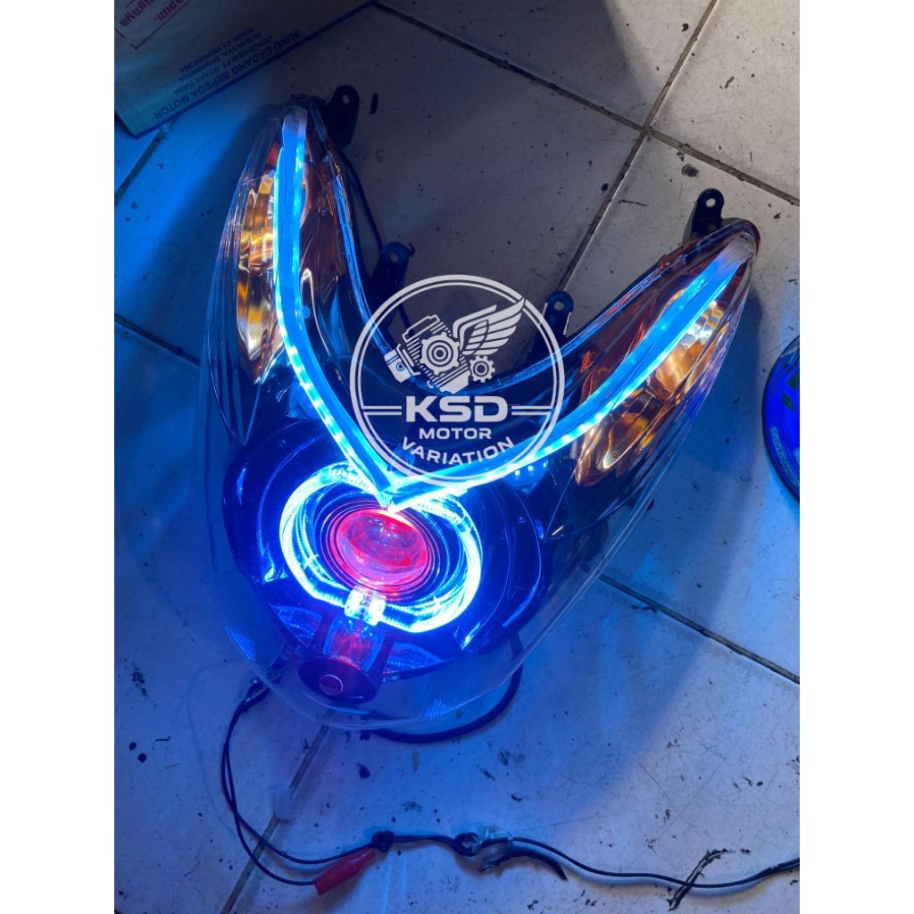 REFLEKTOR LAMPU DEPAN MIO SOUL KARBU LAMPU ALA BILED PLUS ALIS RUNING