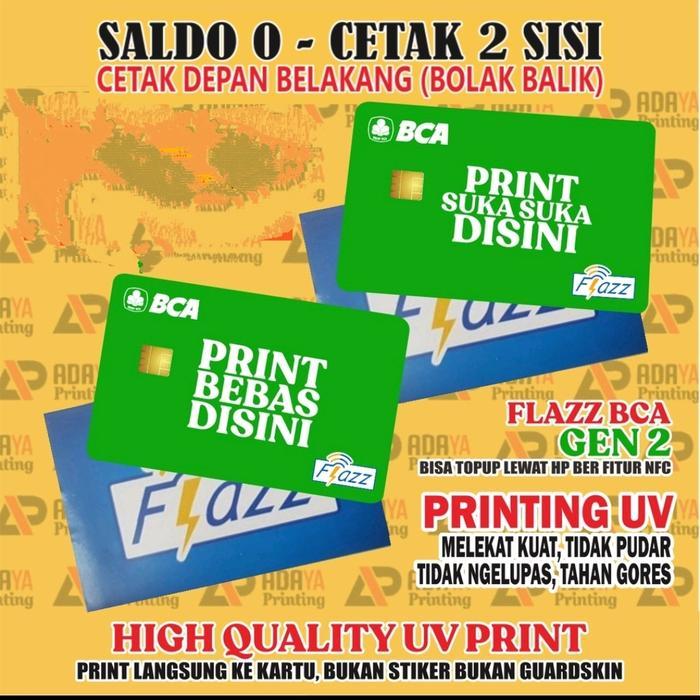 Cetak custom 2 sisi Emoney flazz brizzi - Flazz gen 2, cetak 1 sisi