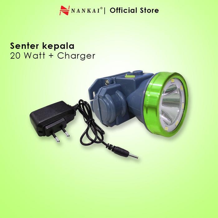 Toko Avian Senter Kepala LED 20 Watt + Charger Nankai