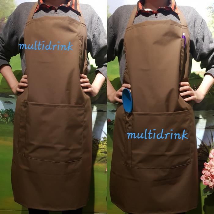 apron masak / celemek dapur / apron waterproof premium/ apron anti air - Biru