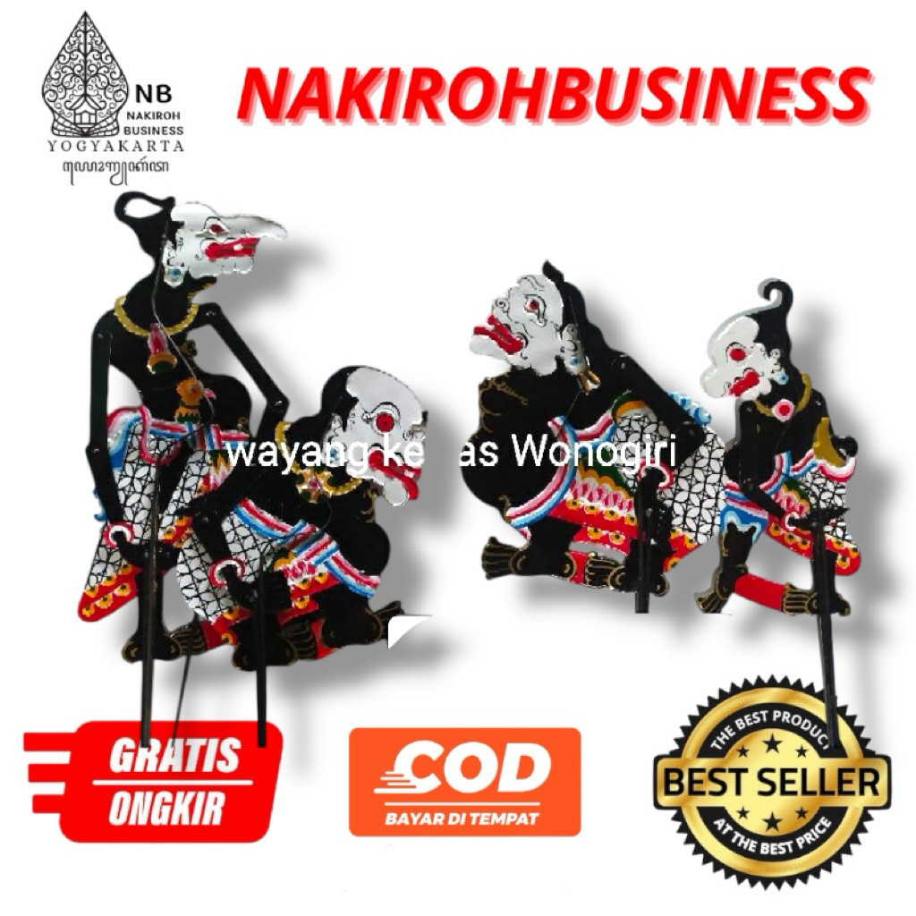 wayang kertas Punokawan isi 4 Semar Gareng Petruk Bagong