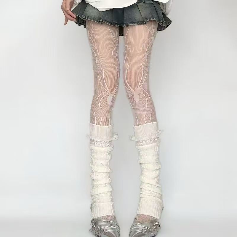 [Si Yun Ge] Stoking Halloween Hitam Wanita, Stoking Jaring Laba-laba, Stoking untuk Kostum, Stoking 