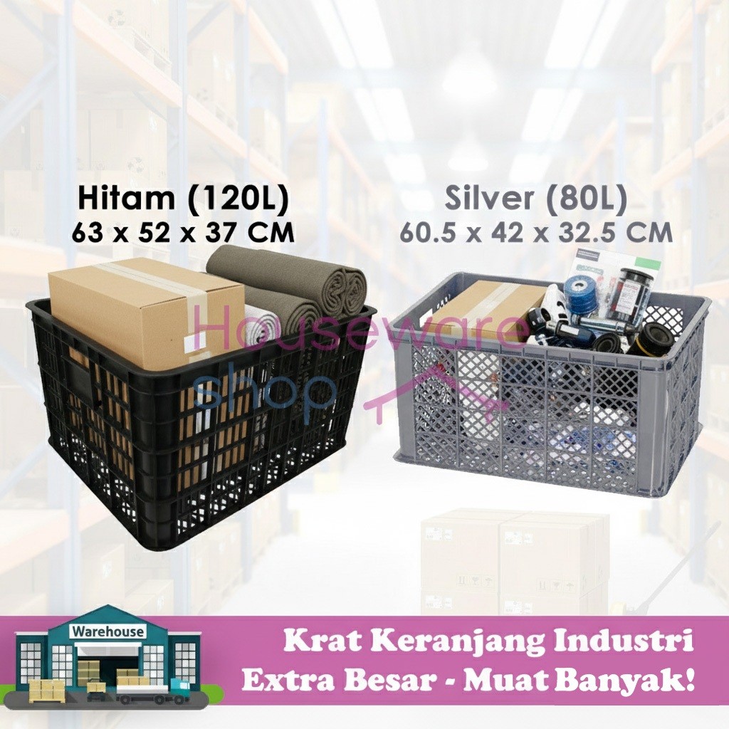 Keranjang Industri Krat Industri Besar 120 Liter & 80 Liter