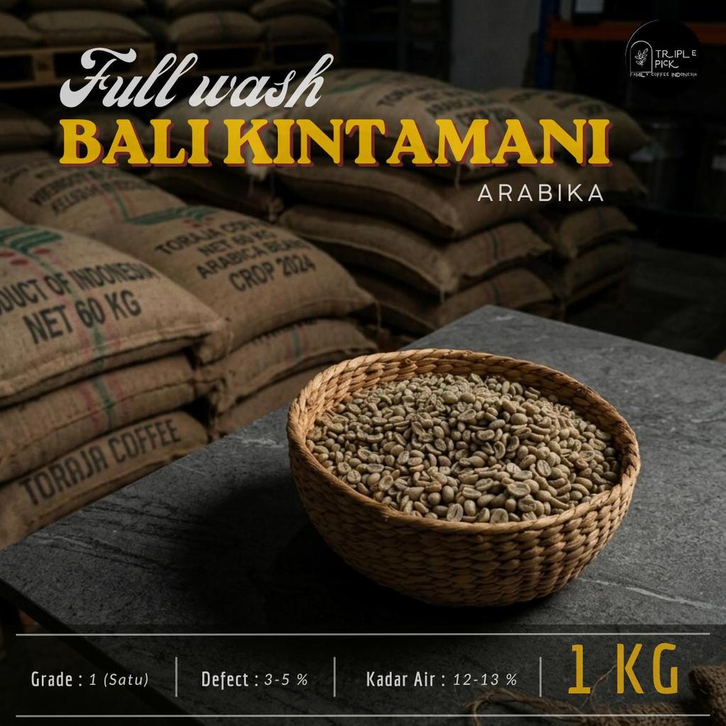 Green bean / Biji kopi Arabika Bali kintamani - Dryhull TERMURAH