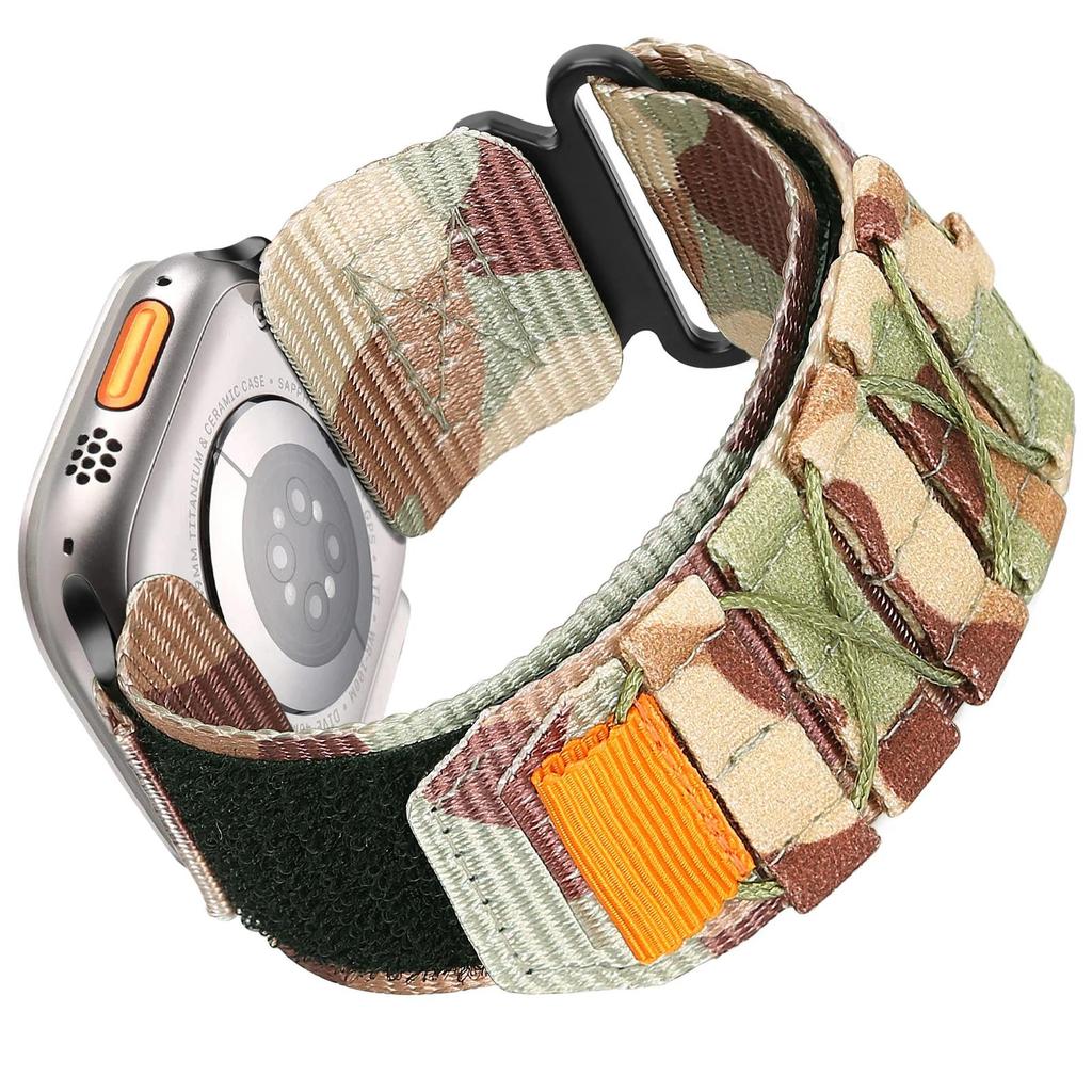 Compatible with Apple Watch Series 9/8/7 6/5/4/SE Ultra 2/3 Nylon camouflage for 49mm 42mm 44mm 45mm