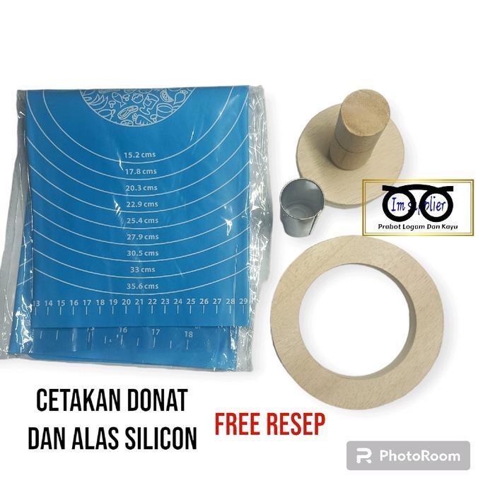 Cetakan donat kayu dan alas adonan silicon /variasi produk - alas adonan saja