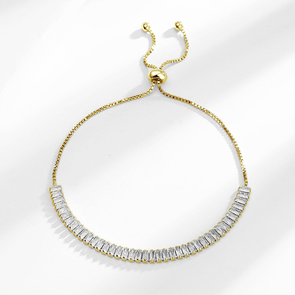 AT - PREMIUM LUXURY Gelang Perak S925 Zircon Mikro Pave Niche Mewah Ringan