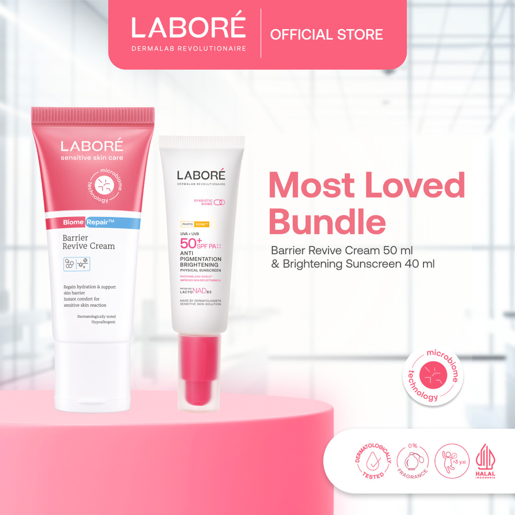 [Sunscreen Glowing Amanda Zahra] Labore Most Loved Bundle Intense Bright - LABORE Barrier Revive Cre