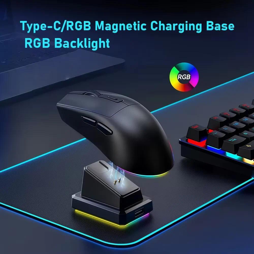 2026 New X9 Wireless Mouse,Bluetooth/2.4G Mouse ,PAW3311 RGB Magnetic Charging Dock Gaming Mouse