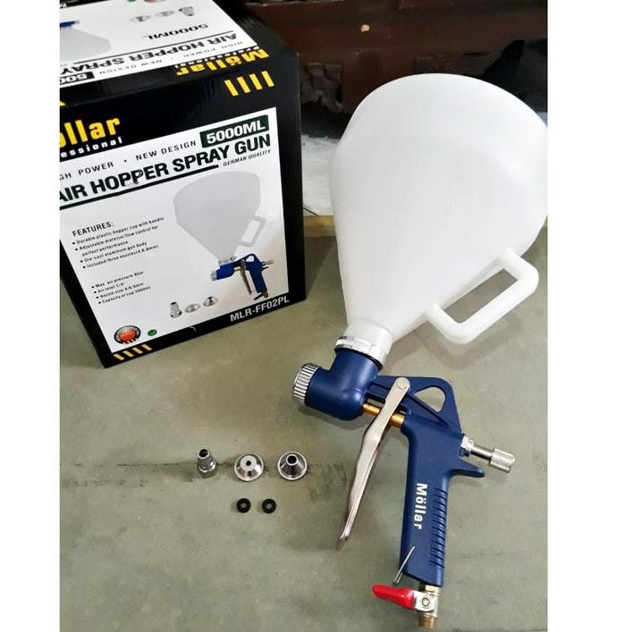 Ready MOLLAR SPRAY GUN TEXTURE - HOOPER GUN - CAT VIRCAN TEKSTUR FLAKES - Tabung Plastik