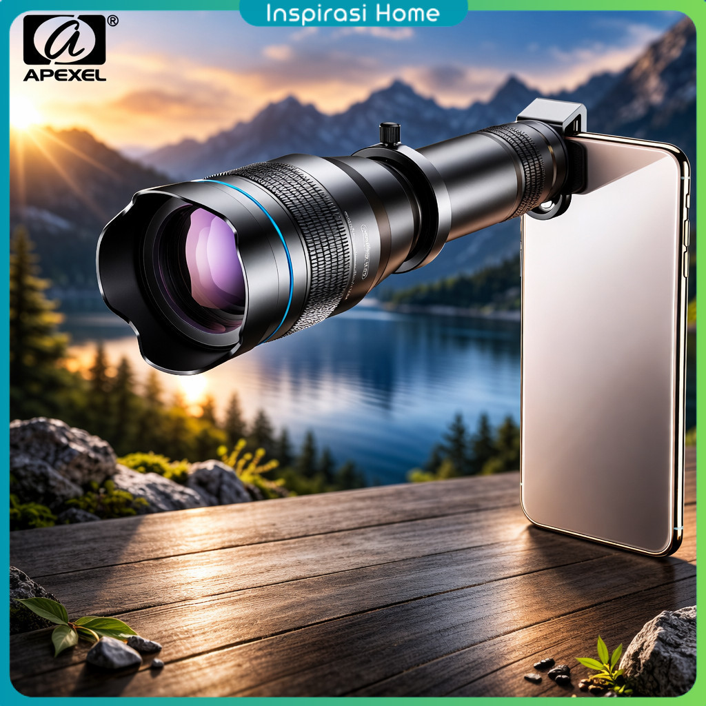 APEXEL Lensa Smartphone Telephoto Lens 60X with Remote - APL-JS60X