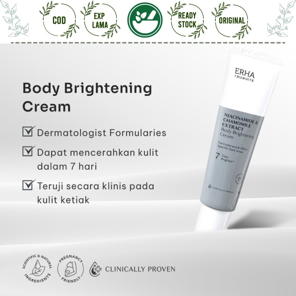ERHA TRUWHITE BODY BRIGHTENING CREAM KRIM PEMUTIH KETIAK BADAN KETEK ARMPIT CREAM NIACINAMIDE
