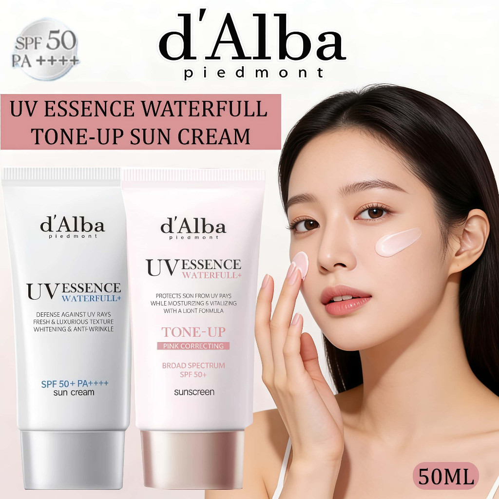 *COD&Beli 2 gratis 1* d'Alba Waterfull Tone Up Pink Sun Cream  SPF50+ PA+++ 50ml & Waterfull Essence