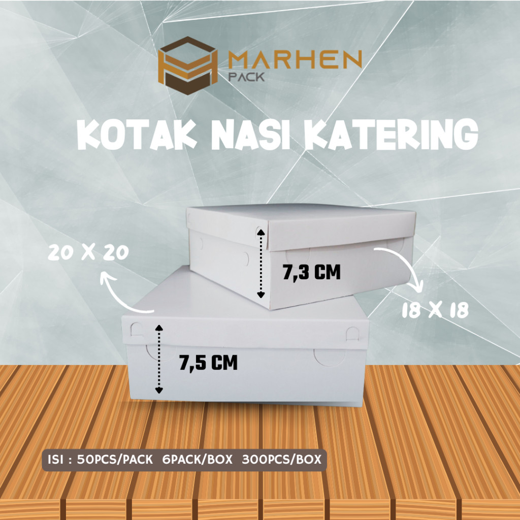Daily Go|| Kotak Nasi Duplex 20x20 / Box Kotak Nasi Katering / Nasi Kotak 20x20 / ASHLEY