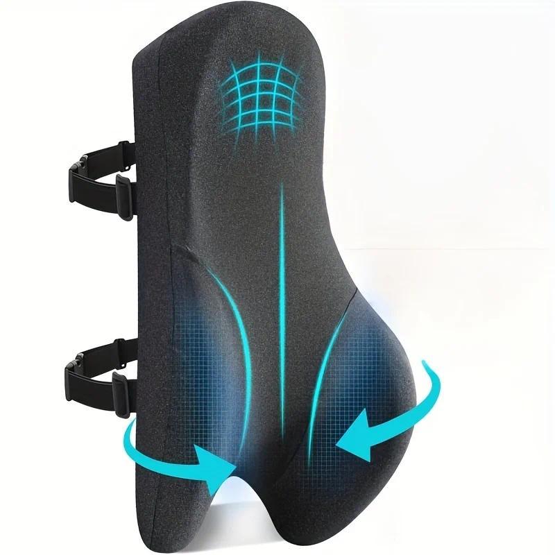 Long Back Support Pillow for Caravans Recliner Sitting, Memory Foam Cushion for Car Seat Office Chai