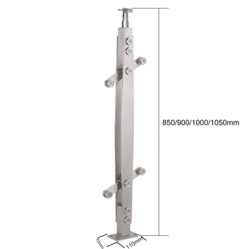 Tiang Railing Tangga Kaca SUS 201 Railing Tangga Stenlis