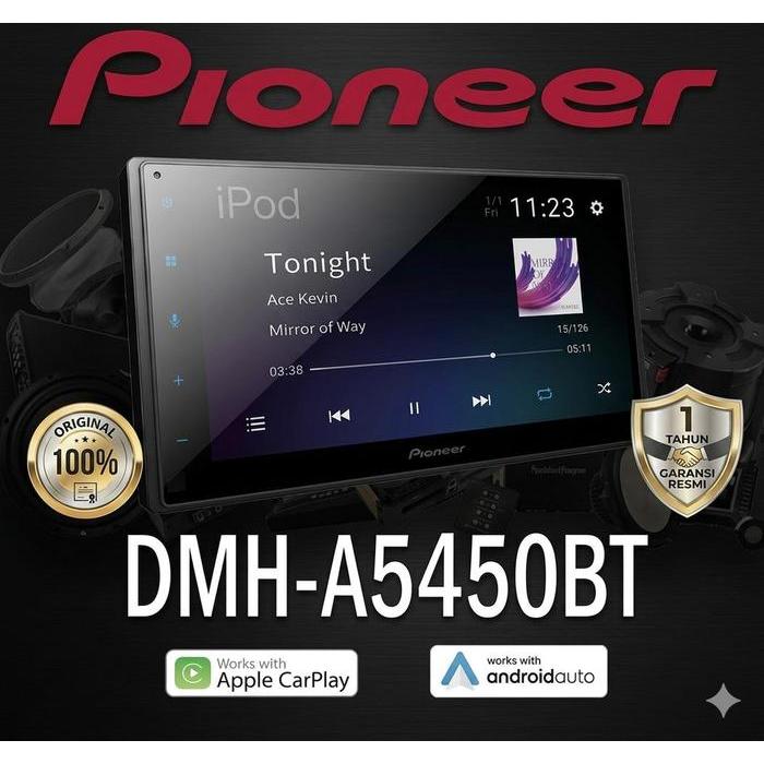 Pioneer Headunit DMH-A5450BT Wireless Apple Carplay & Android Auto Kompatibel untuk Kenyamanan Penge