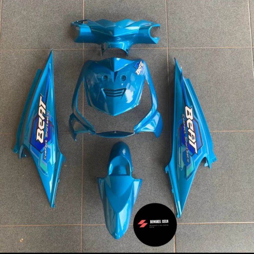 COVER FULL BODY HALUS HONDA BEAT KARBU BIRU MUDA