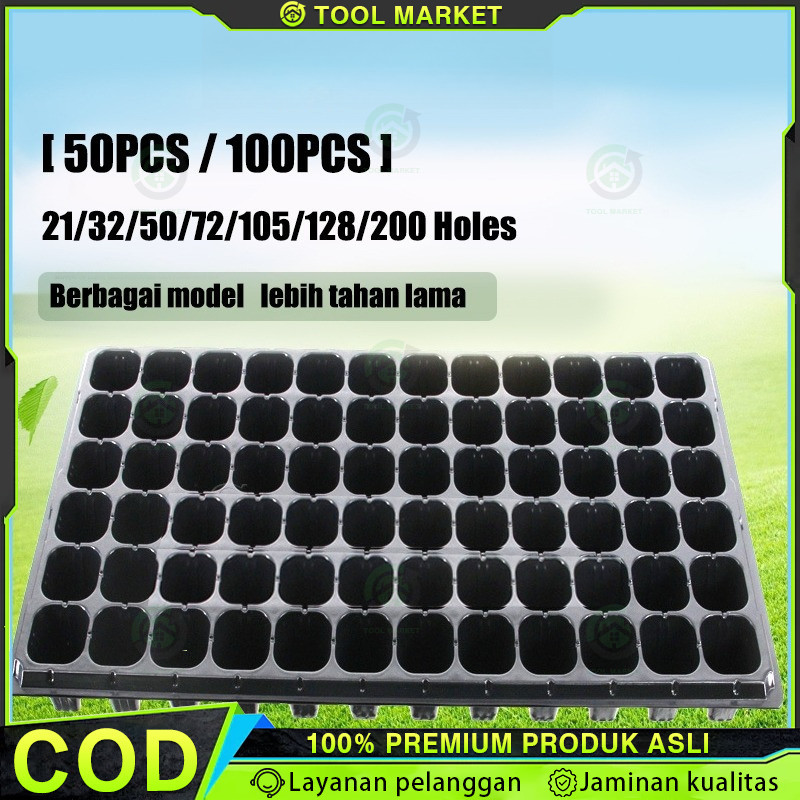 [50/100 Pcs] 32 / 50 / 72 / 105 / 128 / 200lubang Pot Tray Semai Bibit Benih / Pot Bibit / Seedling 