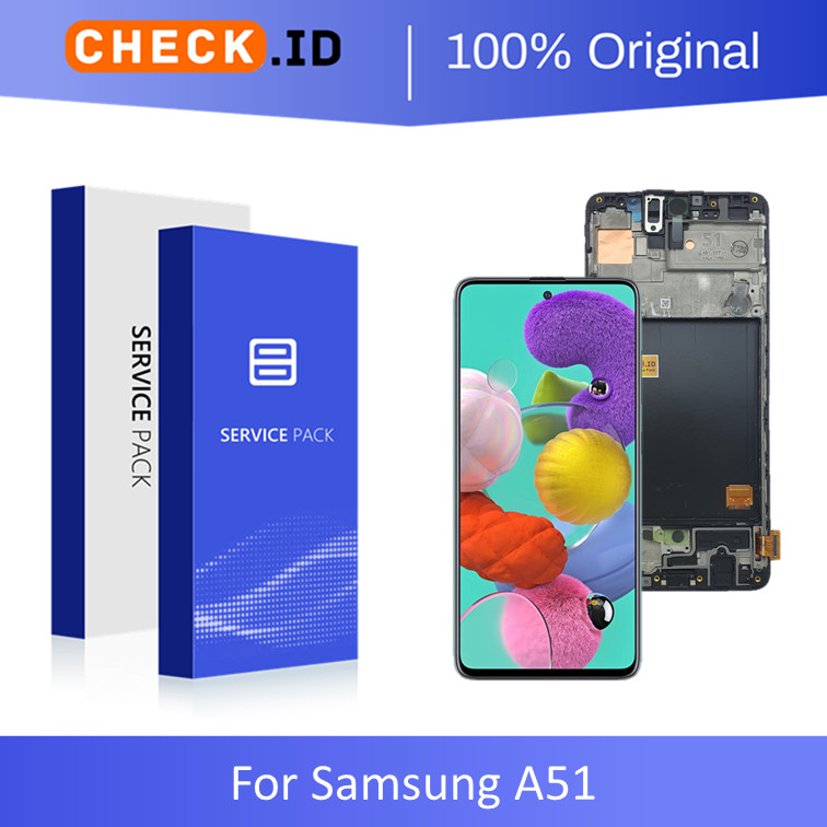 [ CHECK.ID ] AMOLED LCD + FRAME SAMSUNG A51 SM-A515F ORIGINAL
