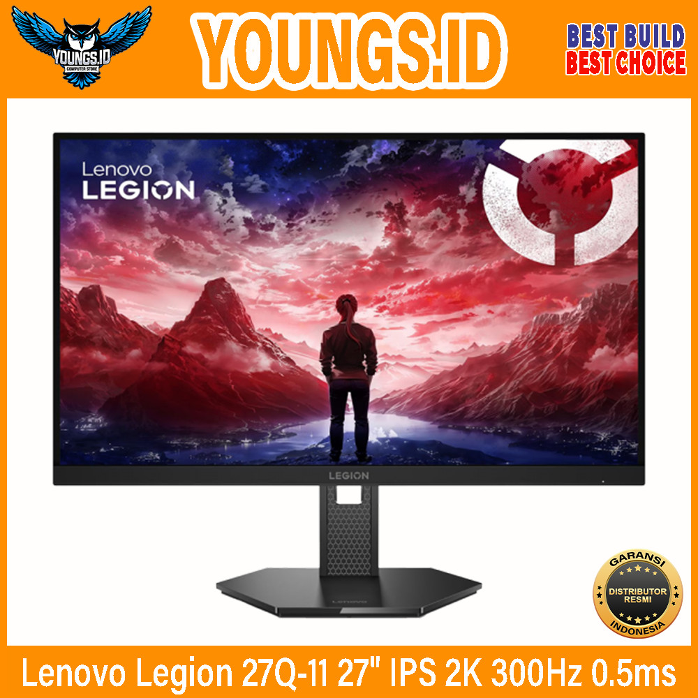 LED Lenovo Legion 27Q-11 27" IPS 2K 300Hz 0.5ms Ergonomics G-Sync Gaming Monitor