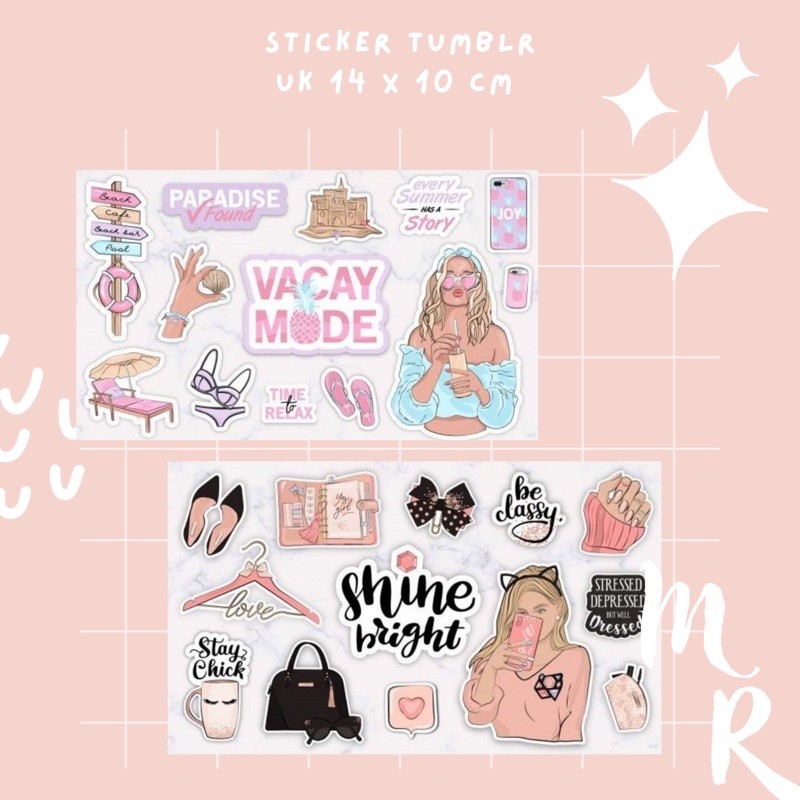 Sticker tumblr Aesthetic / Stiker Hp / Stiker Laptop No Cutting