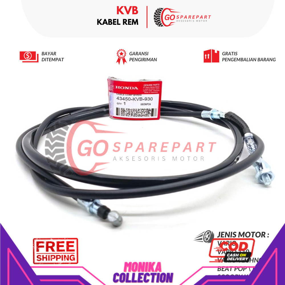 KVB KABEL REM MOTOR HONDA VARIO / KABEL REM BELAKANG MOTOR BEAT / SUKU CADANG REM BEAT POP / KABEL T