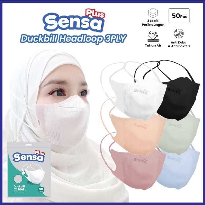 [Sensa] Duckbill Hijab | Masker Hijab Duckbill - Masker Tali Lingkar Kepala 50pcs