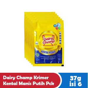 DAIRY CHAMP KRIMER KENTAL MANIS PUTIH [1 PAK ISI 6 SACHET] - Susu Kental Manis Sachet