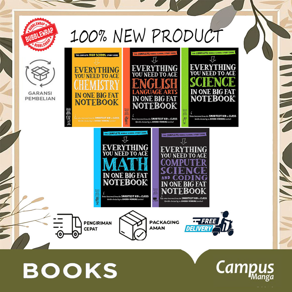 Everything You Need to Ace Series Middle School Edition 6-Book Set - Ultimate Study Guides for Grade