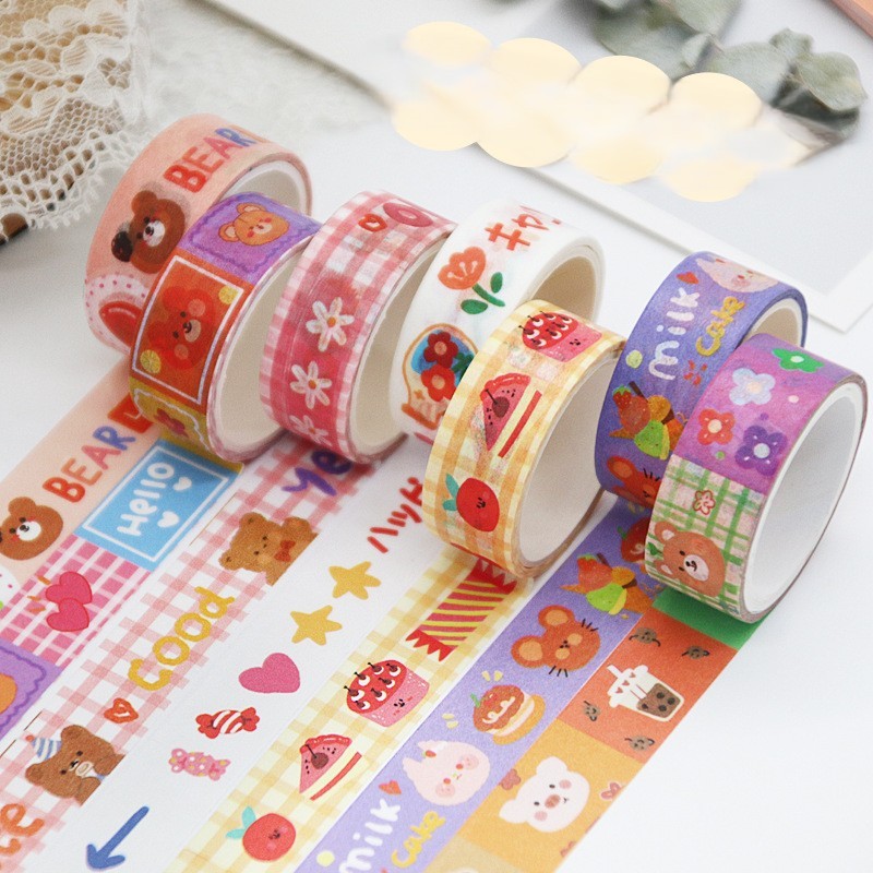 WASHI TAPE DECORATION CARTOON CUTE BEAR EASTER EGG/ LAKBAN SELOTIP KERTAS DEKORASI - PRETTY STRAWBER