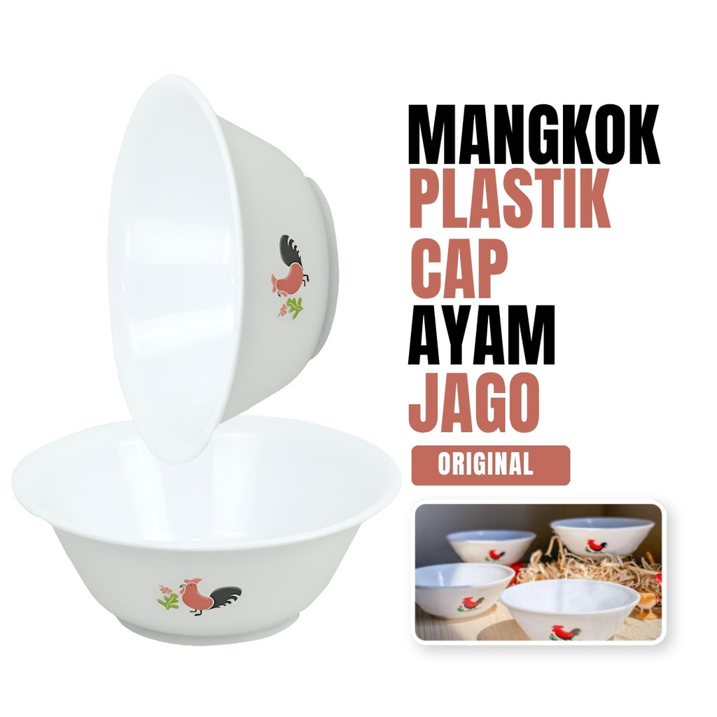 Mangkok Plastik Ayam Jago bening mangkok makan Murah Bisa COD
