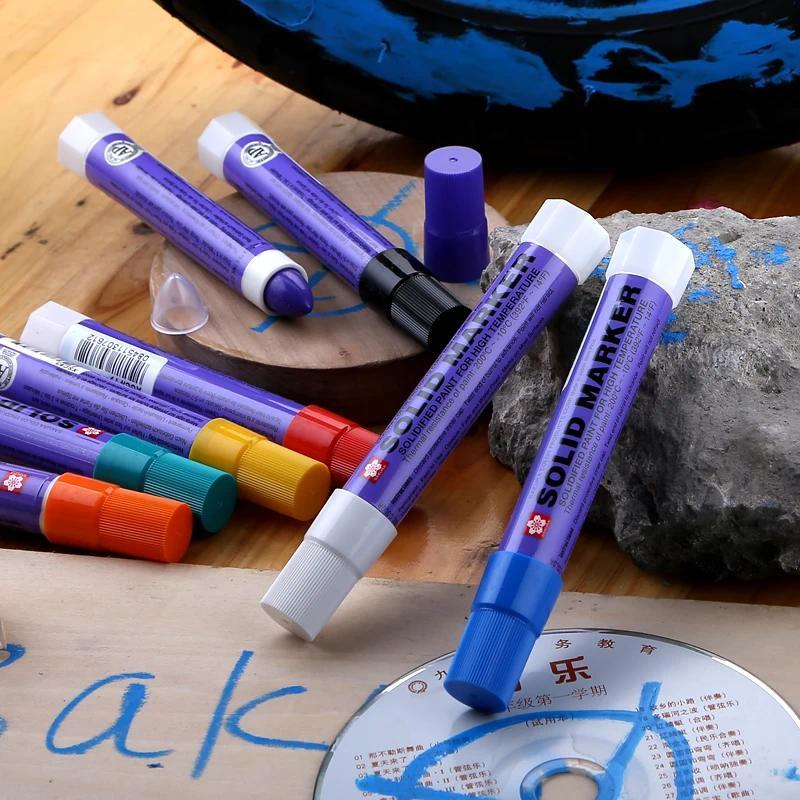 8Pcs Japan Sakura Solid Marker Industrial Pen XSC Dry Can Write on Steel Plate Water Oil Surface Mul