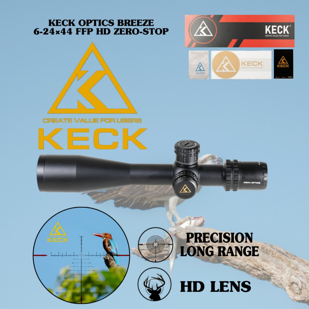 KECK OPTICS BREEZE 6-24X44 FFP HD ZERO-STOP COMPACT SCOPE NEW