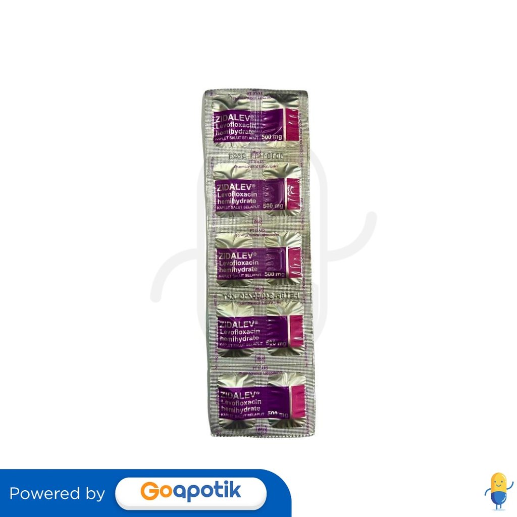 ZIDALEV 500 MG 1 STRIP @ 10 KAPLET SALUT SELAPUT