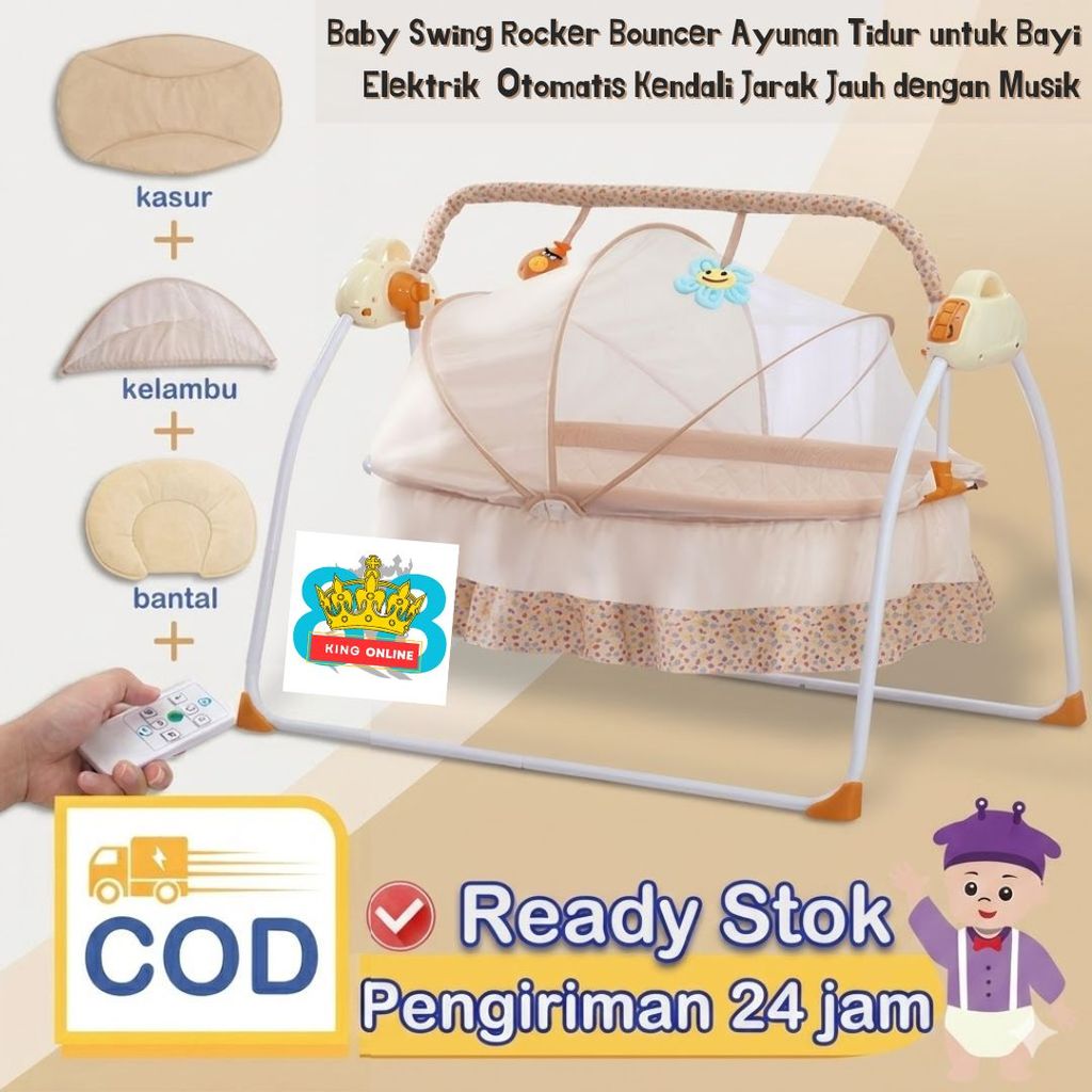 Baby Swing Rocker Bouncer Ayunan Bayi Otomatis dengan Musik - Ayunan Tidur untuk Bayi Elektrik Otoma