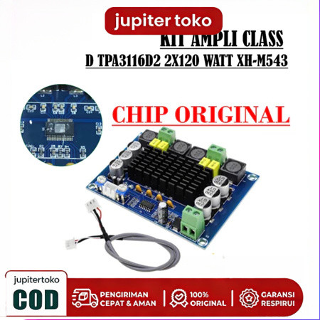 Kit Power Amplifier XH-M543 TPA3116 D2 2 x120W Stereo Mono Channel Digital Audio Power Amplifier Boa