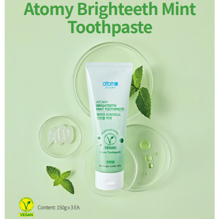 Atomy Brighteeth Mint Toothpaste cooling & brightening | pasta gigi atomy